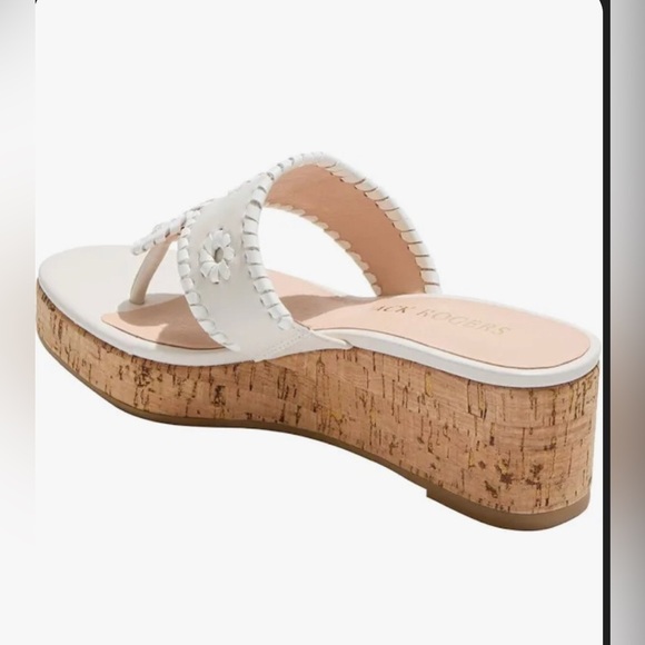 Jack Rogers Jacks white‎ Platform Cork thong Wedge Sandals size 11 brand new - Picture 3 of 6